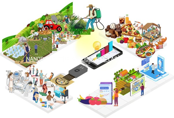 Point-of-care Biosensors: Biosensors for on-site food quality monitoring, rapid healthcare diagnostic applications and environmental monitoring via IoT integrated user immersive smartphone apps.